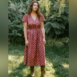 Christy Dawn the simple dawn dress in antique lotus red, medium